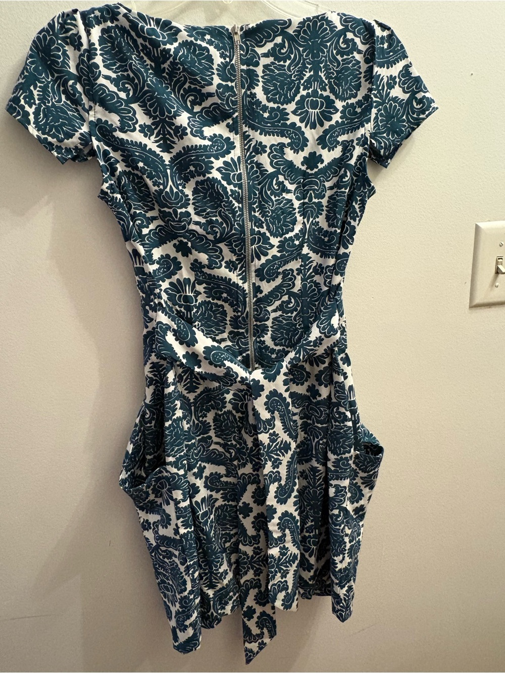 Shein/Inomi Teal Floral Print Short Sleeve Shift Dress - Picture 4 of 5